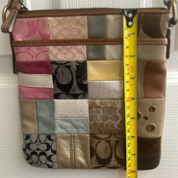 Coach Patchwork Crossbody Bag - Pink, Cream, Brown, Tan - Picture 5 of 11